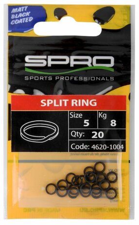 Spro Splitring 'Matt Black' Maat 6 (20 stuks)