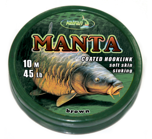 Coated braided hook links MANTA BROWN 45lb 10 m