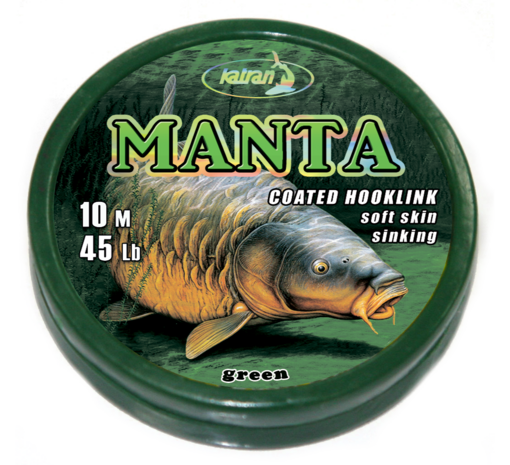 Coated braided hook links MANTA GREEN 45lb 10 m