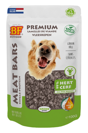 BF Petfood Meat Bars Hert 100g (100 % mono proteïne)