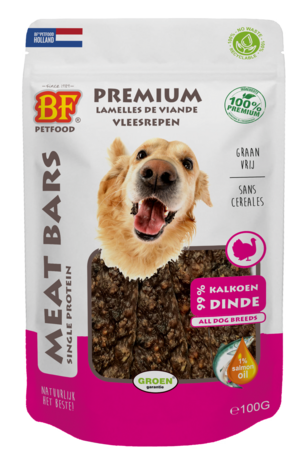 BF Petfood Meat Bars Kalkoen 100g (100 % mono proteïne) BF Petfood Meat Bars Kalkoen 100g (100 % mono proteïne)