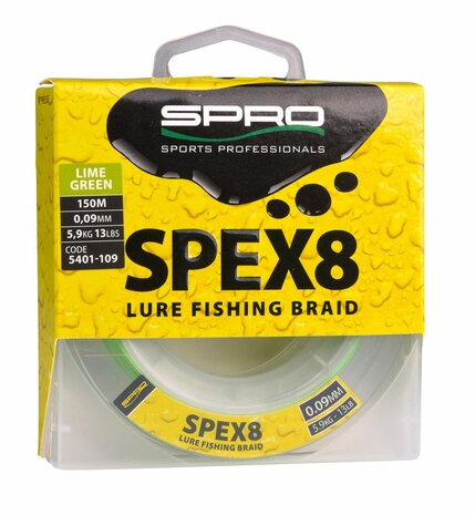 SPRO SPEX8 BRAID LIME GREEN 0.21MM 150M