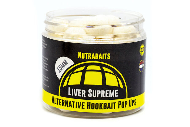 Nutrabaits Liver Supreme - 18mm (White) Pot ALTERNATIVE HOOKBAIT POP-UP RANGE (XB RANGE)