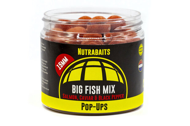 Nutrabaits Big Fish Mix - 15mm (Salmon, Caviar & Black Pepper)  Pot SHELF-LIFE POP UP RANGE (XB RANGE)