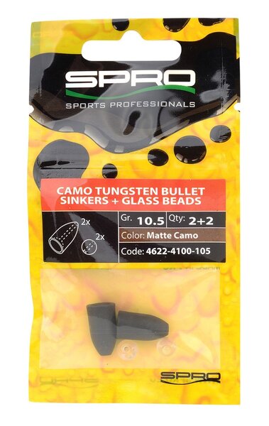 SPRO CAMO TUNGSTEN BULLET SINKERS MC 10G