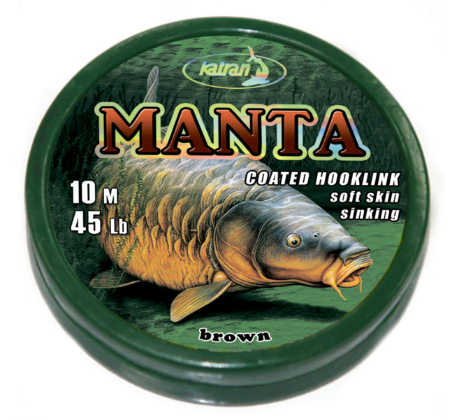 Coated braided hook links MANTA BROWN 45lb 10 m