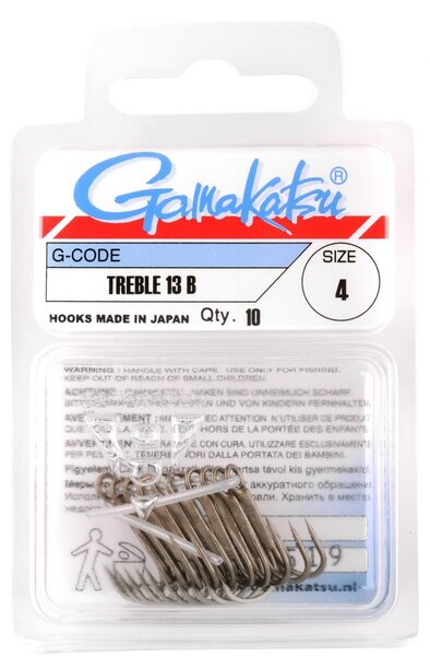 GAMAGATSU 13B TREBLE HOOKS BRONZE NR 4