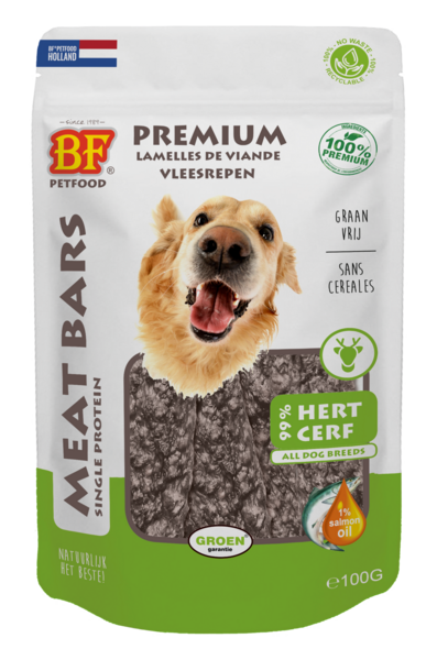 BF Petfood Meat Bars Hert 100g (100 % mono prote&iuml;ne)