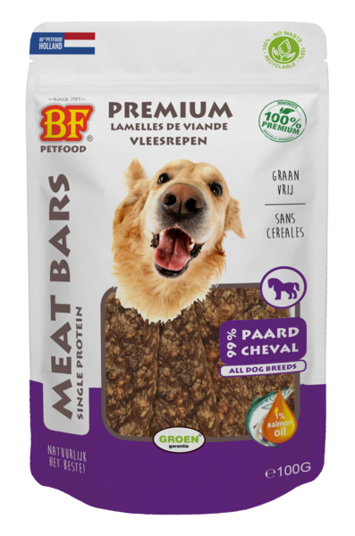 BF Petfood Meat Bars Paard 100g (100 % mono prote&iuml;ne)