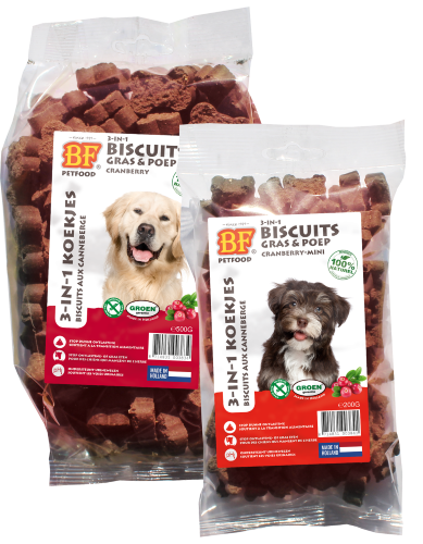 BF Petfood 3 in 1 Koekjes Cranberry 200 gram (mini)