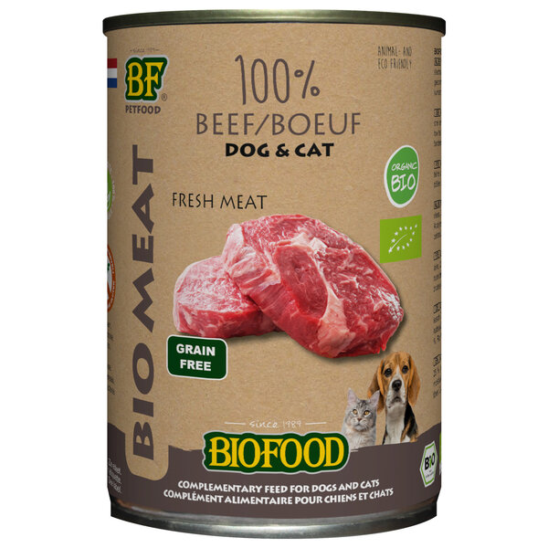 Bf Organic 100% Rund - Hondenvoer - 400 g Blik