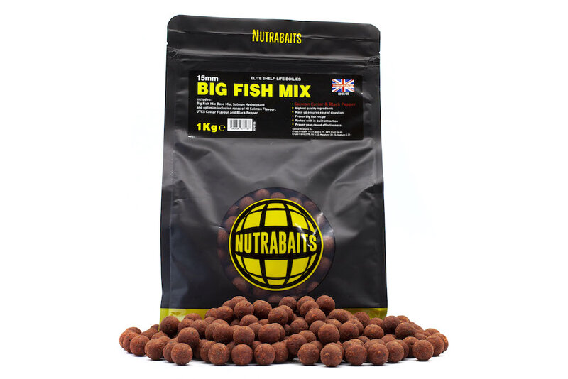 Nutrabaits Big Fish Mix (Salmon Caviar &amp; Black Pepper) 1 kg 15mm SHELF-LIFE BOILIES