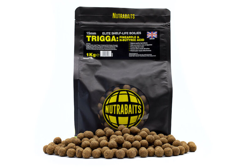 Nutrabaits Trigga: Pineapple &amp; N-Butyric Acid                          1 kg 18mm SHELF-LIFE BOILIES