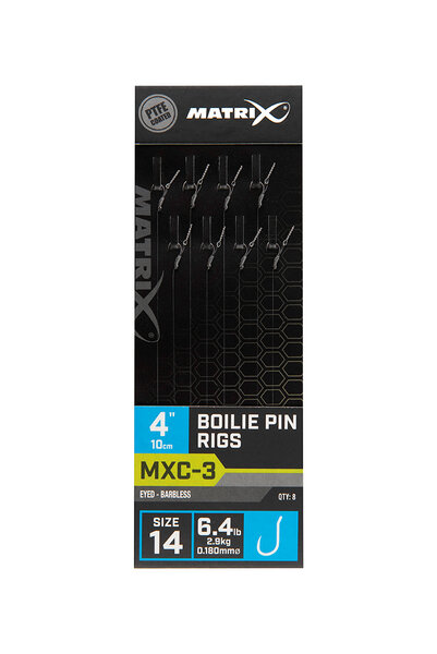 MATRIX MXC-3 Size 14 Barbless / 0.18mm / 4 (10cm) / Boilie Pin - 8pcs&quot;