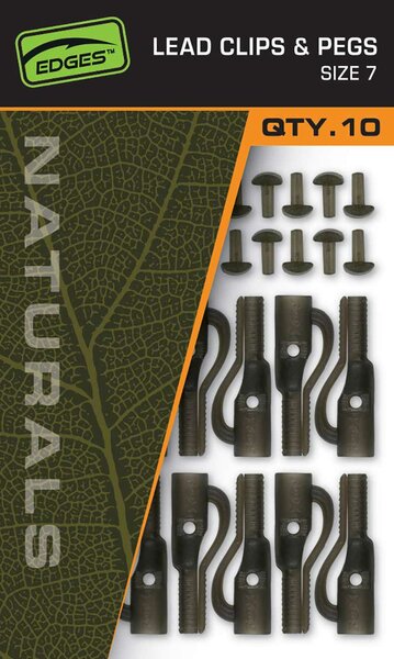 FOX EDGES&trade; NATURALS LEAD CLIPS &amp; PEGS - SIZE 7