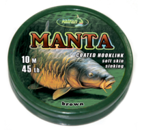 Coated braided hook links MANTA BROWN 45lb 10 m