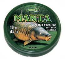 Coated braided hook links MANTA GREEN 45lb 10 m