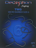 TWG (WIDEGAPE WITH INTURNED EYE) Micro Barbed Hook - Size 6